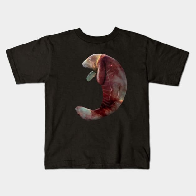 Galaxy Manatee Kids T-Shirt by Kristal Stittle